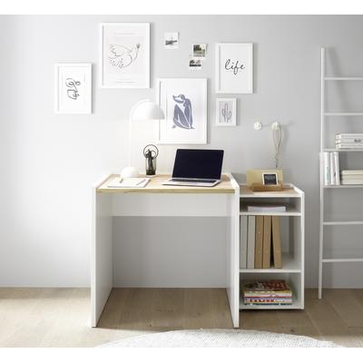 Büromöbel-Set HOME AFFAIRE "CITY/GiRON, modernes Design, Homeoff., Büro in zwei Farben/Wotan Eiche", weiß, B:120cm H:76cm T:40cm, Arbeitsmöbel-Sets, Büromöbel-Set, enthält Schreibtischunterschrank, Schreibtisch, wohnliches Home Office
