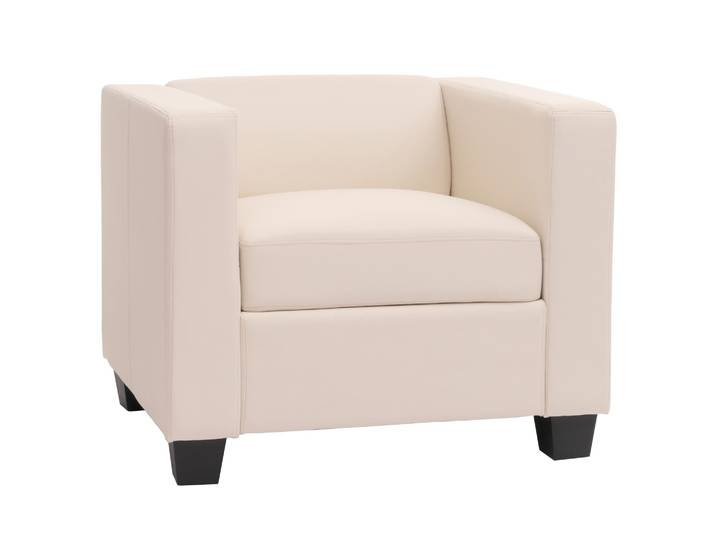 Fauteuil Lounge Relax Design Moderne Avec Accoudoirs Assise Rembourrée Confortable En Similicuir Blanc 040011554