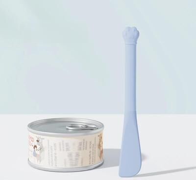 Inspired Deals Deep Reach Cat Food Spoon Silicone Pet Can Scoop With Easy Open Handle blue
