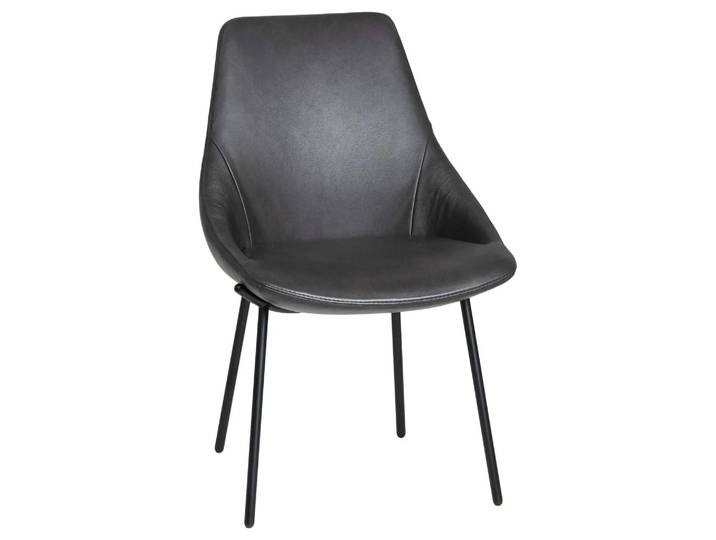 Stuhl Miriam Plantagie / Farbe: Grau Marron / Bezugsmaterial: Leder