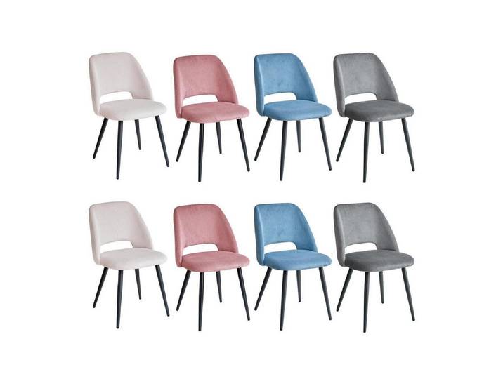 LuxusKollektion Esszimmerstuhl Esszimmerstuhl Cordstreifen Hohlrückendesign Mischfarbe 2 8er-Set