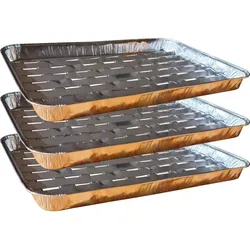 Grillschale Aluschale Grillpfanne Auflaufform Rechteckig 3er Set Silber Grill