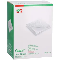 Gazin Mullkomp.10x20 cm steril 8fach 50X2 St