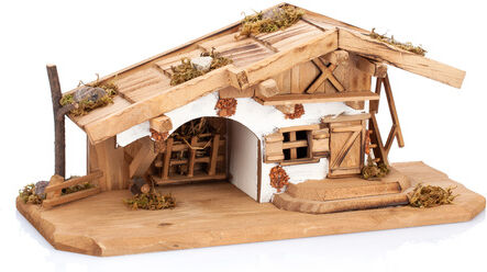 Krippe aus Holz, 30 x 13 x 14 cm