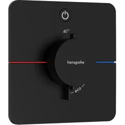 Hansgrohe ShowerSelect Comfort Q Thermostat Unterputz, 1 Verbraucher, mattschwarz, flache Rosette, einfache Installation