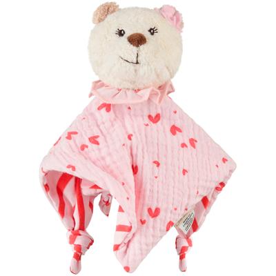 Schmusetuch STERNTALER "Bär Betty, S", Baby, rosa, Flausch, Musselin, Schnuffeltücher, mit Rassel