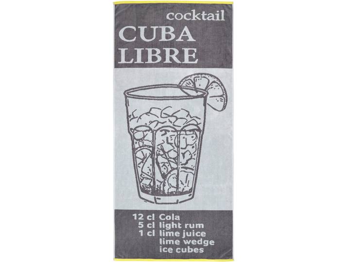 Strandtuch DYCKHOFF Cuba Libre , grau, B:80cm L:180cm, Frottiervelours, Baumwolle, Handtücher, Strandtuch, kuscheliges Velours