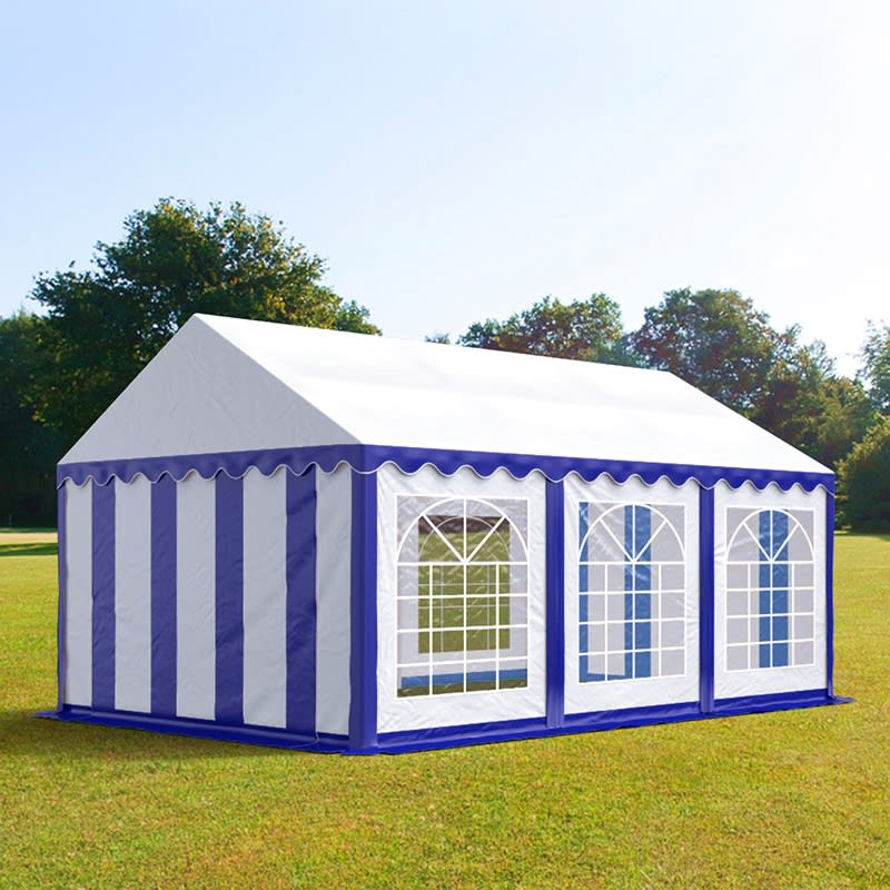 TOOLPORT 3x6m Partyzelt, PVC-Plane, blau-weiß - (6147)