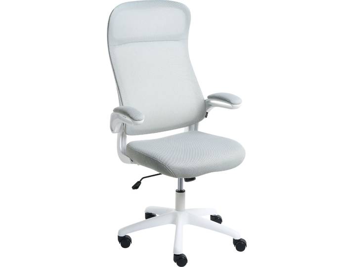 BELIANI Bürostuhl Hellgrau Stoff Drehbar Höhenverstellbar Neigbar Modernes Design Gemütlich Komfortabel Schreibtischstuhl Homeoffice Büro Arbeitsplatz