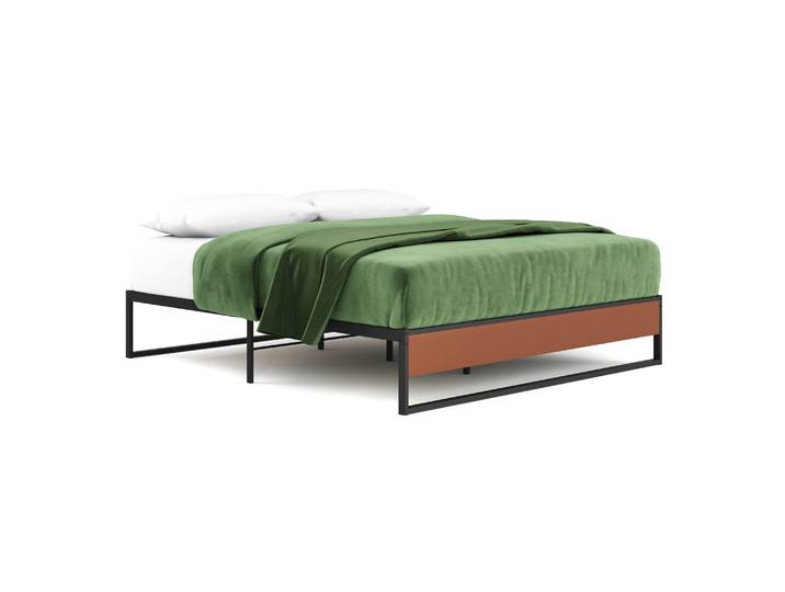 Metallbett HELENA 180 x 200 cm schwarz/natur