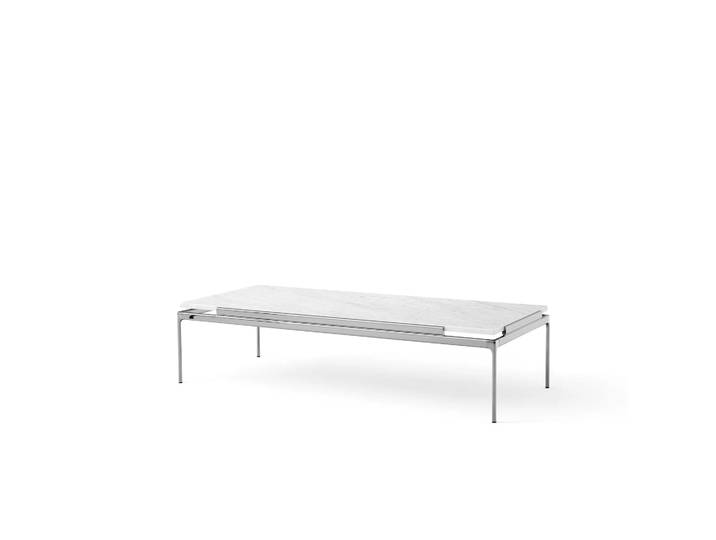 &Tradition Table basse Sett LN12 Bianco carrara-dark chrome