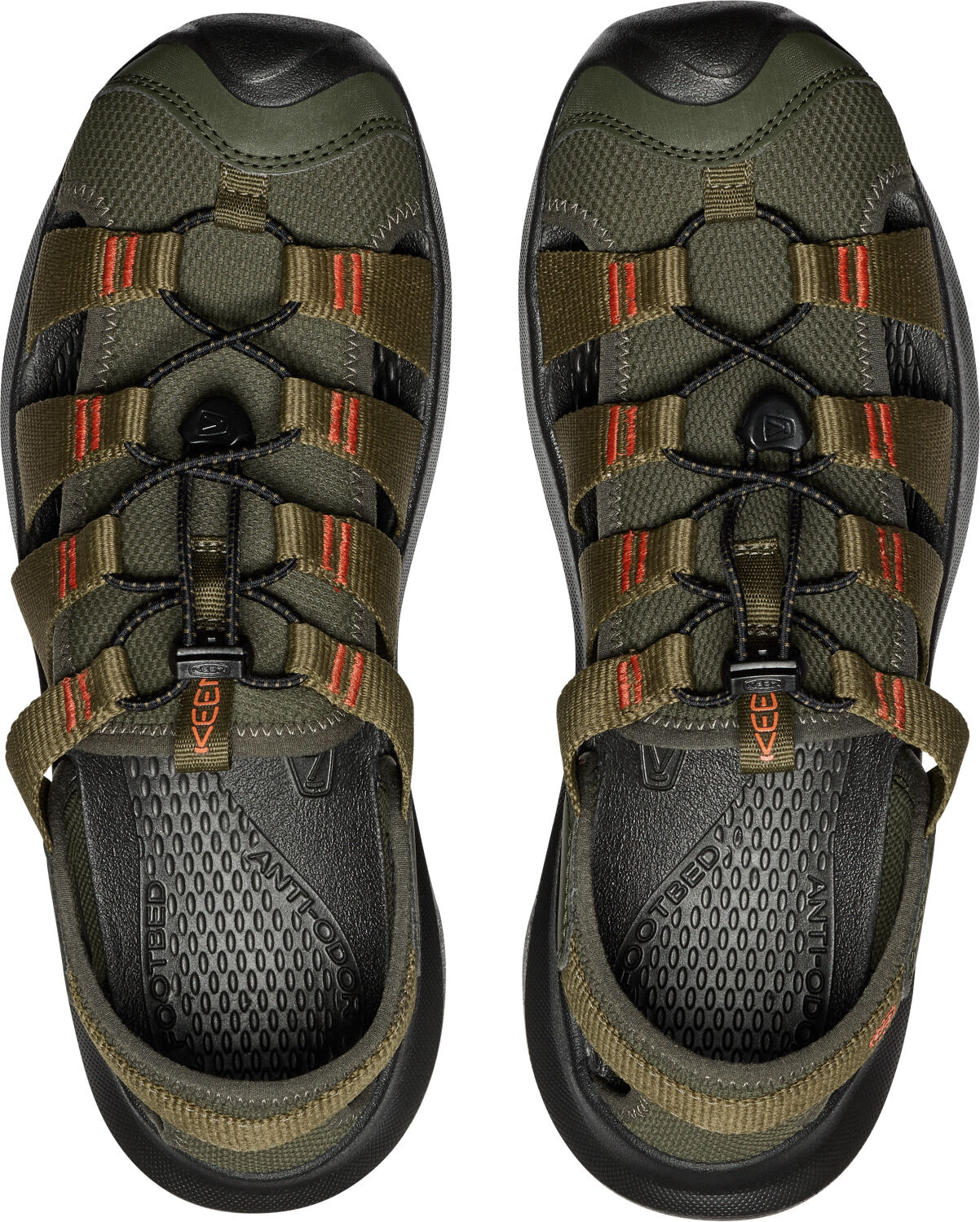 Sandale KEEN "SEANIK H2", Herren, Gr. 48, grün (forest night, schwarz olive), Synthetik, Schuhe Sandale forest night, schwarz olive 48