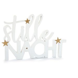 Heitmann-Deco Weihnachtsdeko 1008735, Stille Nacht, Schriftzug aus Holz, 30 x 20 x 2 cm