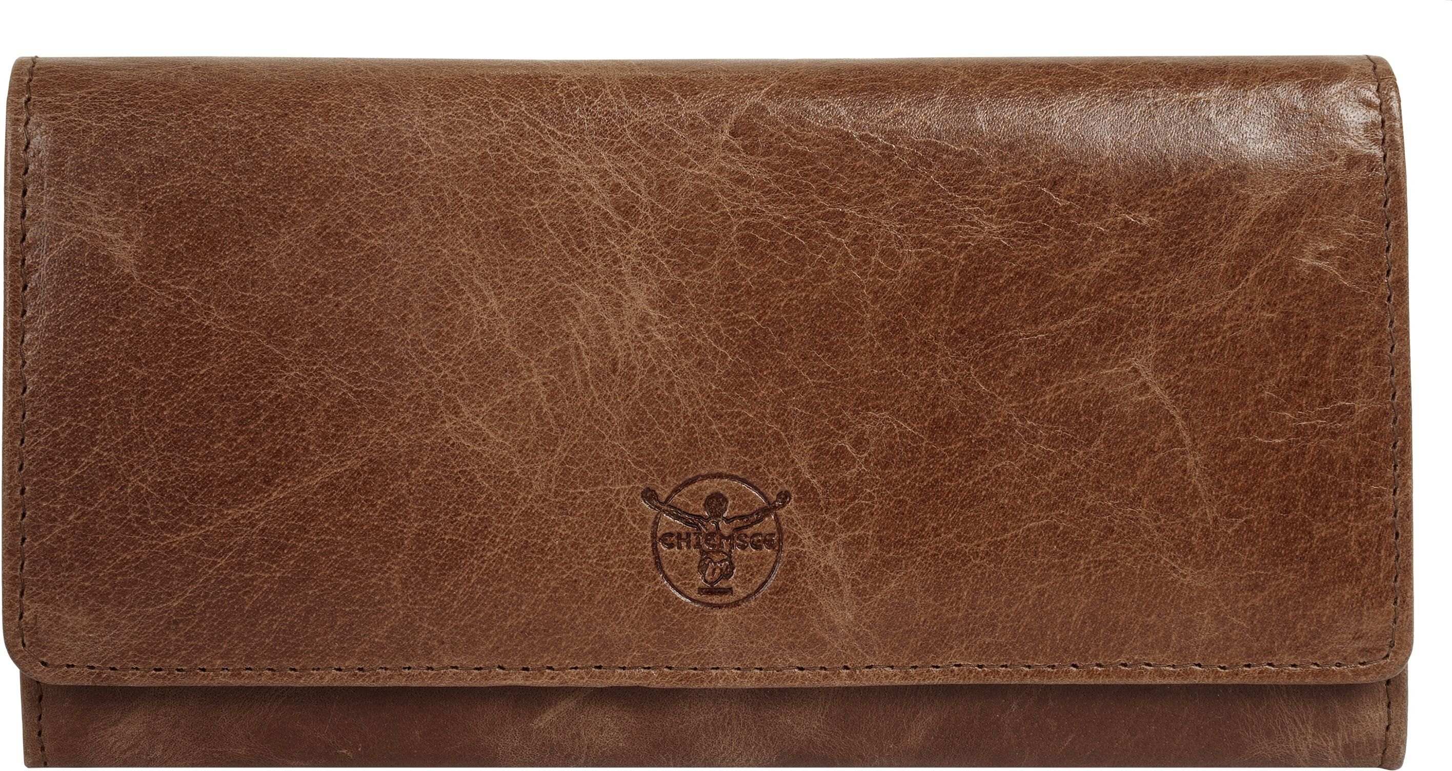 Geldbörse CHIEMSEE "CHIEMSEE Damen echt Leder", Damen, braun (cognac), Leder, unifarben, Kleinlederwaren Geldbörse, echt Leder cognac Einheitsgröße