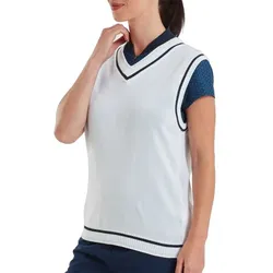Footjoy Tank Strick Pullunder Damen weiss