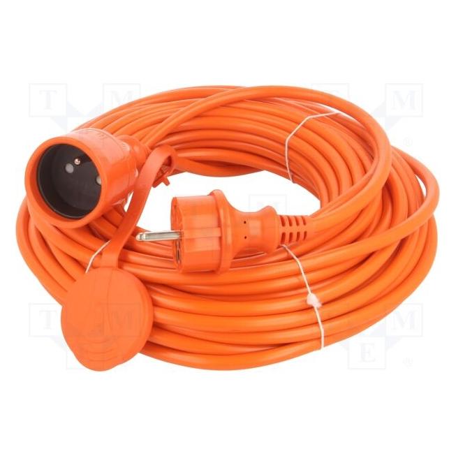 KEL Garten-Verlängerungskabel, 1 Steckdose, 20 m, 16 A, Orange (W-96984) (20 m, CEE 7/7) (W-96984)
