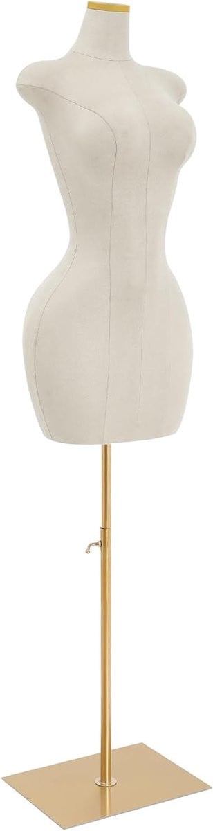 Paspop voor dames, verstelbare kledingdisplay, wit, Hoogte: 150-210 cm