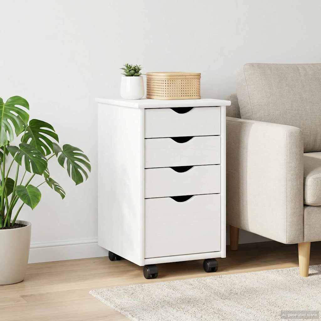 Brambly Cottage Solid Wood Standard Accent Chest White 56cm H X 34cm W X 39cm D
