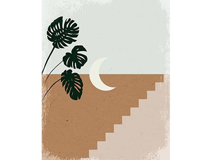 Komar Wandbild - Silence Crescent Moon - Größe: 40 x 50 cm - Poster, Kunstdruck, Dekoration, Wohnzimmer, Schlafzimmer