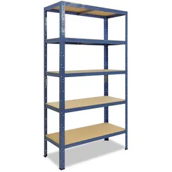 shelfplaza HOME 180x80x50 cm Schwerlastregal in blau mit 5 Böden und 175 kg Traglast pro Boden