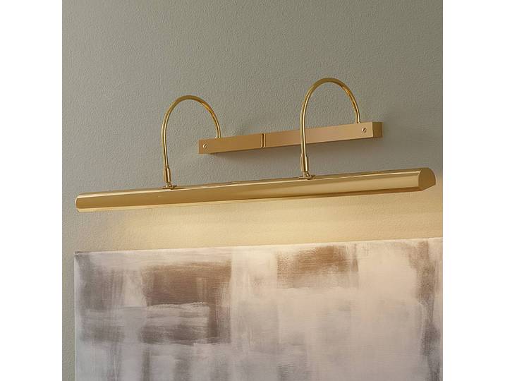 Knapstein Lange Bilderleuchte PICTURE messing poliert PICTURE, dimmbar, messing / gold, für Arbeitszimmer / Büro, Messing, Design