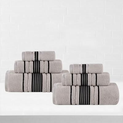 Superior Sadie Zero Twist Cotton 6 Piece Solid Towel Set