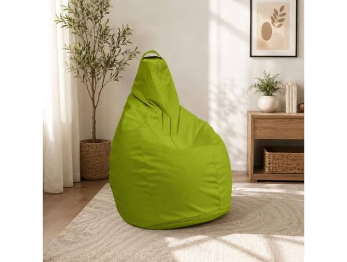 Talamo Italia - Pouf Abdog, Mehrzwecksessel, Sitzsack, Hockerhocker, Made in Italy, 90x90 h120 cm, Gelb
