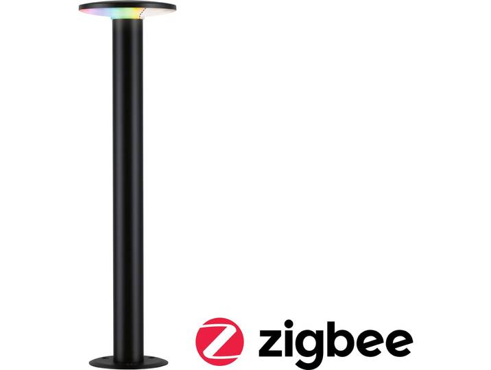 LED Pollerleuchte PAULMANN Outdoor 230V Poller Plate RGBW IP44 , grau (anthrazit), H:60cm Ø:15,9cm, Leuchten, LED Pollerleuchte, IP44 RGBW
