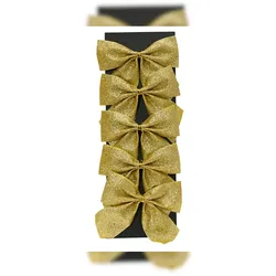 Christmas Decorations 5 Schleifen 10cm Polyester Glitzer Geschenkschleifen Weihnachtsschleifen Dekoschleifen festliche Dekoration Weihnachten Hochzeit Gold