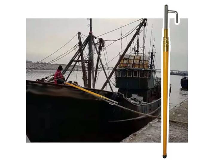 Bootshakenstange/ Bootshaken Teleskop-Bootshakenstange 4, 5, 6, 8 m, Schiebestange für Boote und Andockstange mit Edelstahl-Haken, Öffnung 4 cm, für Rettung beim Schieben, Ziehen und Bootfahren(L 6m (