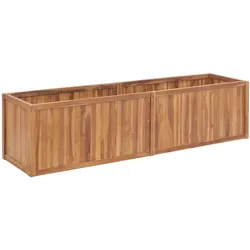 Helloshop26 - Hochbeet für Pflanzen und Blumen Terrasse Garten 200 x 50 x 50 cm massives Teakholz braun 02_0039398