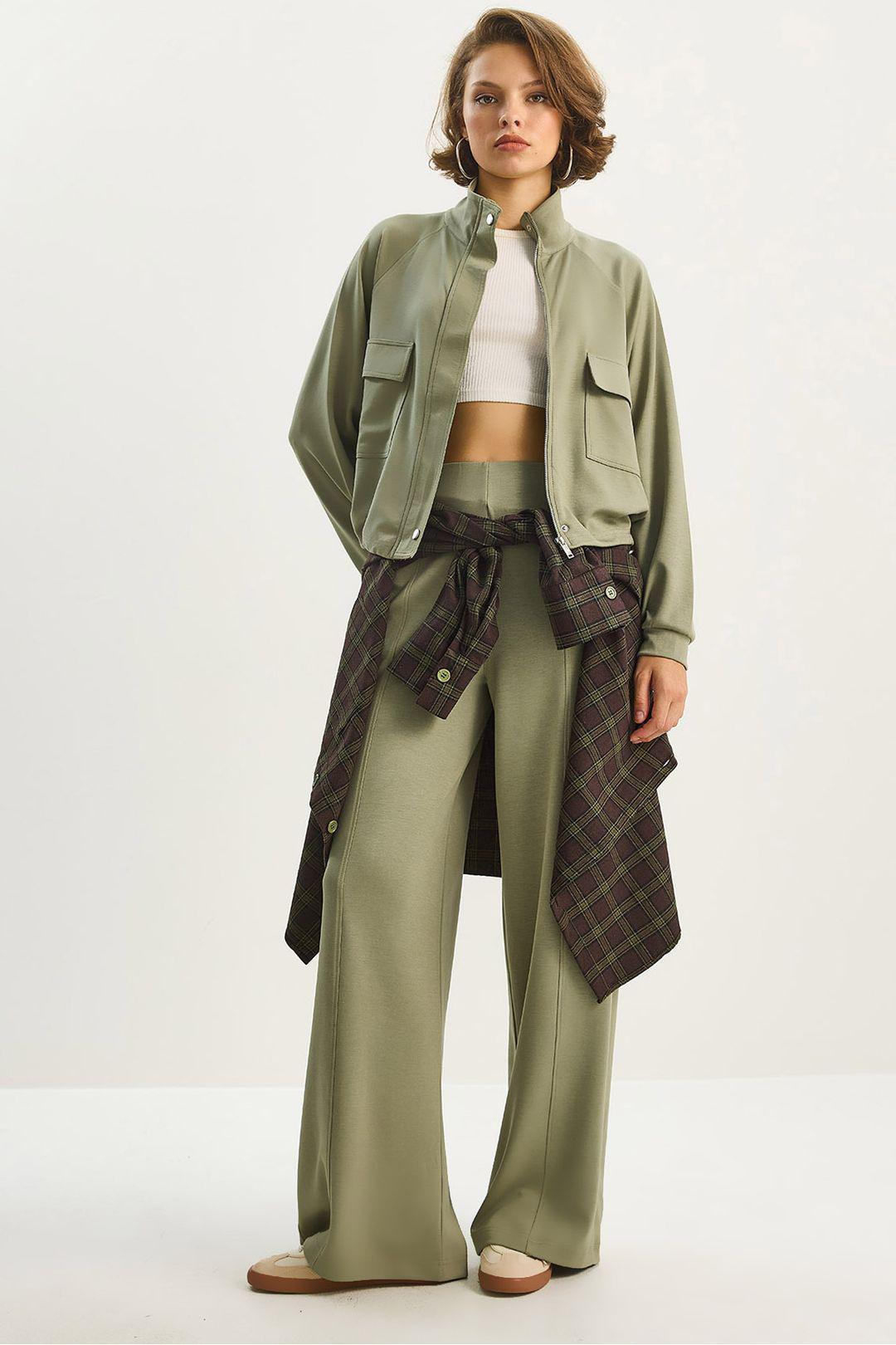 Jacken-Hosen Viskose-Mischung Zweiteiliges Set