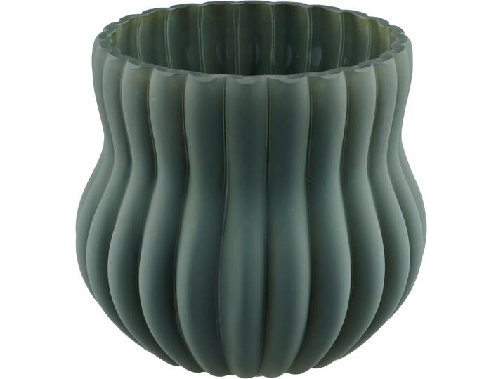 Tischvase GOODPRODUCT Vase , grün, H:14cm Ø:14,5cm, Glas, Vasen, Tischvase, mit matter Oberfläche