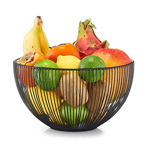 Zeller Fruitmand zwart metaal B: 25 cm, D: 14 cm