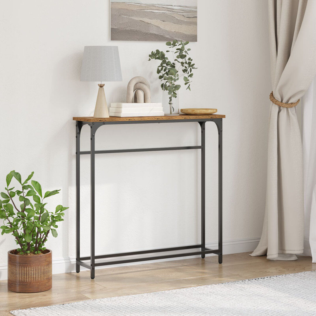 17 Stories Console Table Old Wood Compact Simplistic Old Wood 75cm H x 75cm W x 19.5cm D