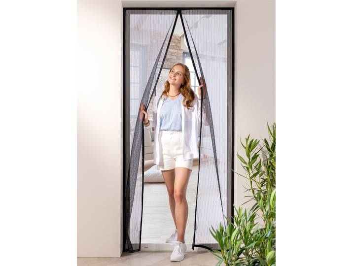 Türvorhang HEINE HOME, schwarz, B:100cm H:220cm, Polyester, Gardinen, Türvorhang