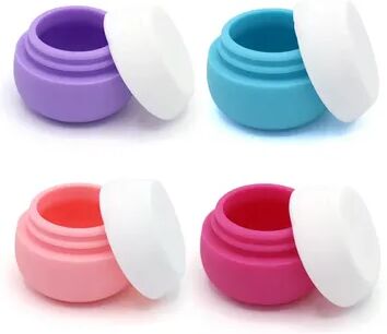 Modern Mode Marketplace Macaron Travel Cream Jar Silicone Cosmetic Container For Creams, Skincare And Travel Essentials pink