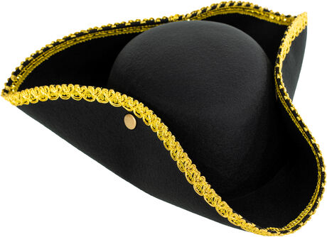 Dreispitz "Venezia", schwarz/gold