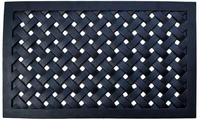 Imports Decor Black Rubber Outdoor Braided Door Mat - 47 x 18