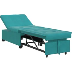 vidaXL Schlafsofa 3-in-1 Ausziehdesign Türkis Samt
