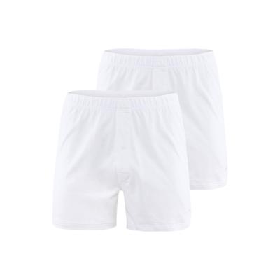 Boxershorts CALIDA "Boxershort Men Boxer Shorts Cotton Code 2er Pack", Herren, Gr. XL, weiß, Obermaterial: 100% Baumwolle CO., Unterhosen