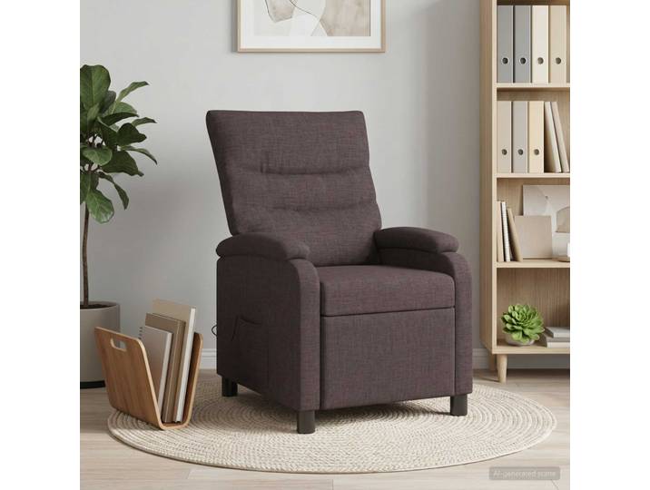 vidaXL Massage Relaxsessel Dunkelbraun Stoff
