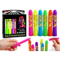 Schminkset Marker, Neon-Fluoreszierende Buntstifte, 6-tlg