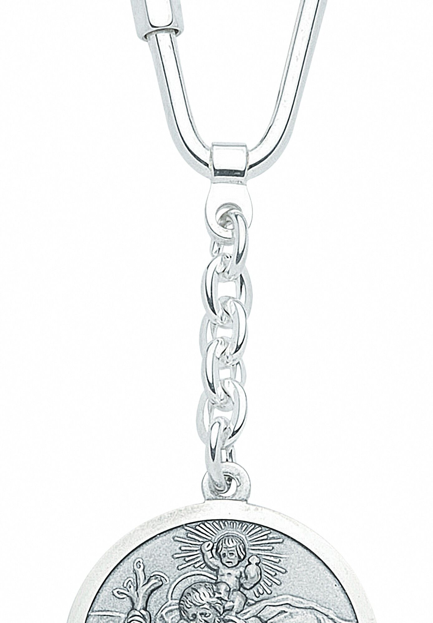 Anhänger Schlüssel ADELIA´S "925 Silber Schlüsselanhänger Christophorus Ø 27,5 mm", silber, Schmuckanhänger, Damen, Silber 925 (Sterlingsilber), Anhänger Schlüssel