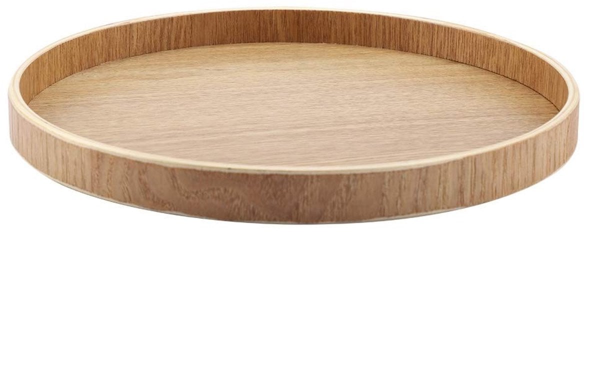 Allecto Rond houten dienblad - Bruin - Diameter: 24 cm