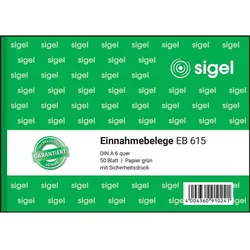 sigel Einnahmebeleg Formularbuch EB615 - 50 Blätter