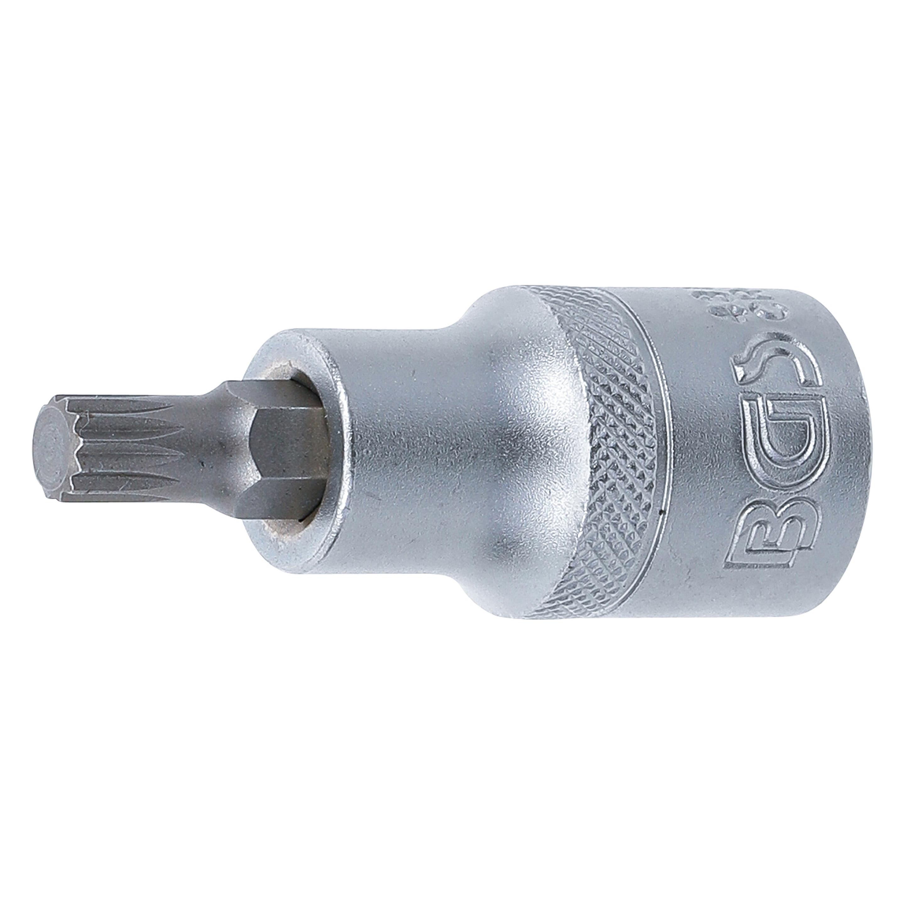 BGS Bit-Einsatz Antrieb Innenvierkant 12,5 mm (1/2") Innenvielzahn (für XZN) M8 (4352)