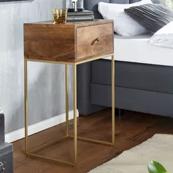 Nachttisch Massivholz Schublade Nachtkonsole Boxspringbett Nachtkommode Stauraum