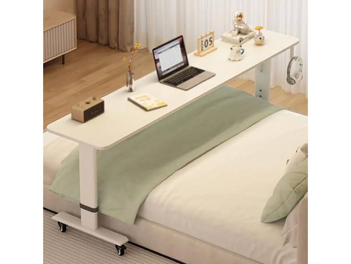 YFWOKSL Bettschreibtisch über Tisch, über dem Bett, Tisch mit Rollen, Überbetttisch, Überbetttisch für Kingsize-Bett, Überbettschreibtisch Nover Betttisch mit Rollen, höhenverstellbar, mobiler Querb