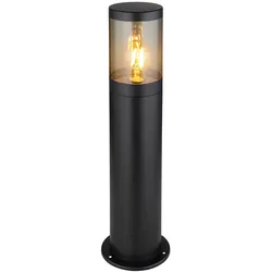 LED Sockelleuchte Außen Stehlampe Außenleuchte Edelstahl, Spritzwasserfest Garten, schwarz rauchfarben, 7W 806lm warmweiß, DxHxB 14x50x10,2cm